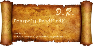 Doszpoly Renátó névjegykártya
